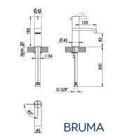 MEDIDAS MONOMANDO LAVABO BREEZE BRUMA